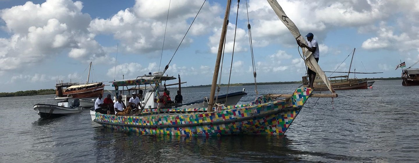 Boat made of recycled plastic and flip flops inspires fight for